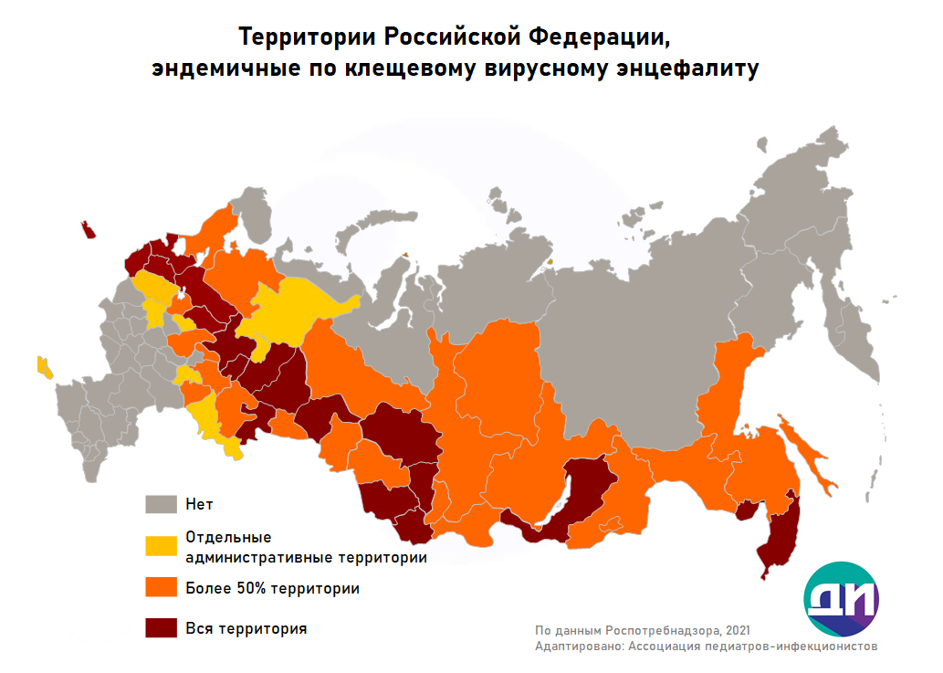 Боррелиозные клещи карта